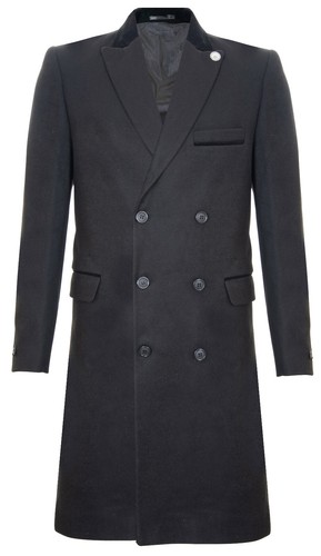 Cappotto uomo nero lungo - 3/4,