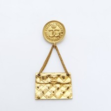 CHANEL Matelasse Borsa Moneta COCO Mark 96A 1996 Spilla Oro WS23222