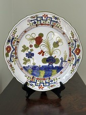 Piatto da portata vintage CACF Faenza ceramica garofano blu italiano, diametro 13"