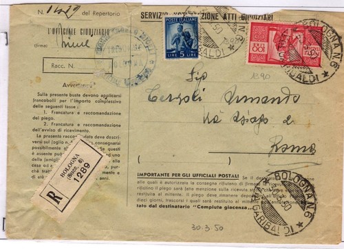 Storia postale atti - , giudiziari