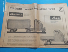 PUBBLICITA'  1963 PIAGGIO INDUSTRIA PENTARO' APE NO VESPA ADVERT WERBUNG