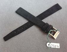 ZENITH CINTURINO IN PELLE NERA SCAMOSCIATA 12 mm FIBBIA GOLD PL. (C12Z4)