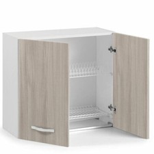 Mobile Pensile per Cucina Componibile Scolapiatti 2 Ante 2 Ripiani Olmo Moderno