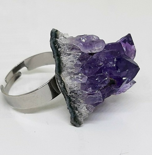 Anello con drusa ametista - anello,