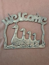 Vintage Brass Welcome Sign