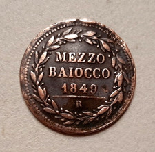 MEZZO BAIOCCO 1849 R IIII  - PIO IX - STATO PONTIFICIO