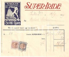 1929 PRATO Azienda SUPER IRIDE Tintura per tessuti ILLUSTRATA *Fattura