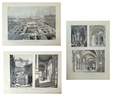 Stampe antiche PARIS BASILIQUE DU SACRE-COEUR in costruzione 1884 Antique print