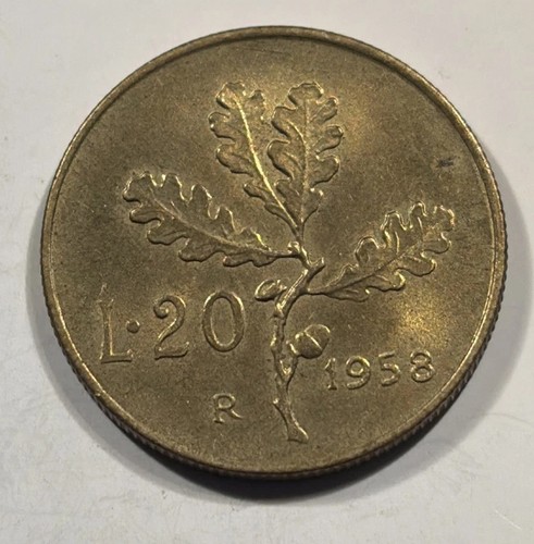 1958 italy lire - 20, coin