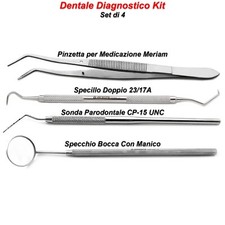 Dentista Dentale Diagnostico Kit Sonda Parodontale Specillo Pinzetta Medicazioni