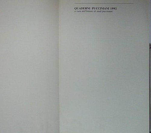 Quaderni pucciniani 1992 - pucciniani, 1992.