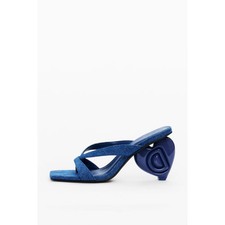 Sandalo donna tacco cuore blu