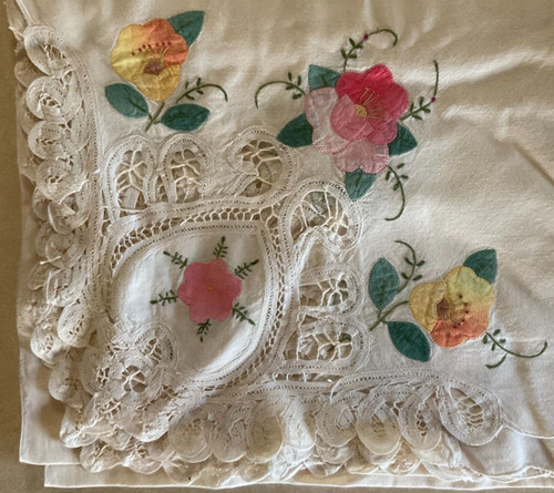 Tovaglia lino vintage floreale