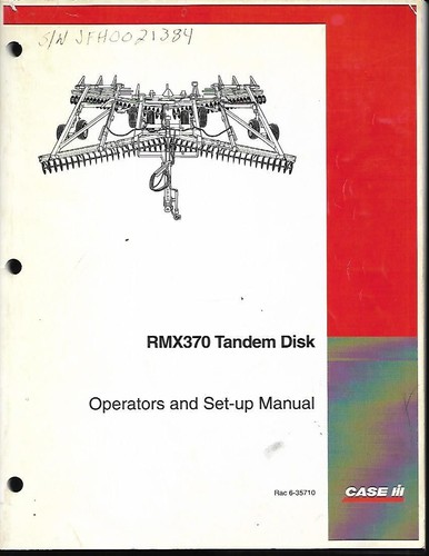 Case rmx370 tandem disk - ih,
