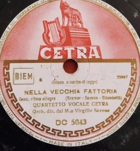 Quartetto cetra nella vecchia - cetra,
