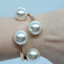 Bracciale donna  oro sfere perle giganti braccialetto regalo ragazza moda est