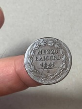 r60_361) ROMA  PIO IX (1846-1870) 1/2 Baiocco 1849 R Anno IIII