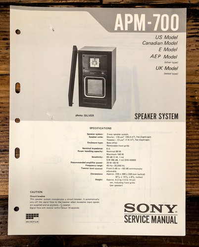 Sony apm 700 - apm-700, manuale