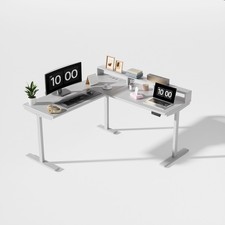 L Tavolo Angolare Porta PC gaming Regolabile in altezza Elettricamente 120x60cm