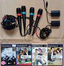 Lotto SingStar PlayStation 2 - 4 microfoni + 4 giochi originali