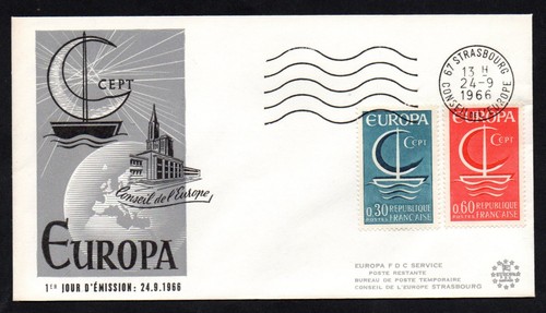 Fdc francia 1966 - fdc, europa