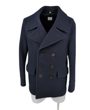 Cappotto cappotto uomo Burberry misto lana navy giacca XL IT 56 UK 44" petto XL
