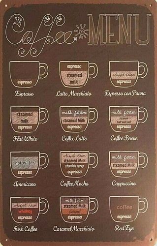 Targa coffee menù caffè