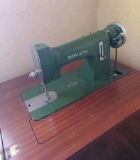 Macchina Da Cucire verde BORLETTI Simplex in ghisa con mobiletto Anni '50/'60
