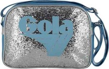 Borsa tracolla GOLA frontale glitter brillantini blu-silver Super Prezzo