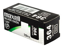 10 x Maxell 364 Pile Batterie Scatola Mercury Free Silver Oxide SR621SW 1.55V