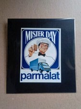 Adesivo pubblicitario biscotti Mister Day Parmalat Anni '80. Sticker Recuperato
