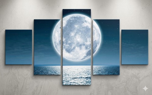 Luna notte paesaggio marino - notte,