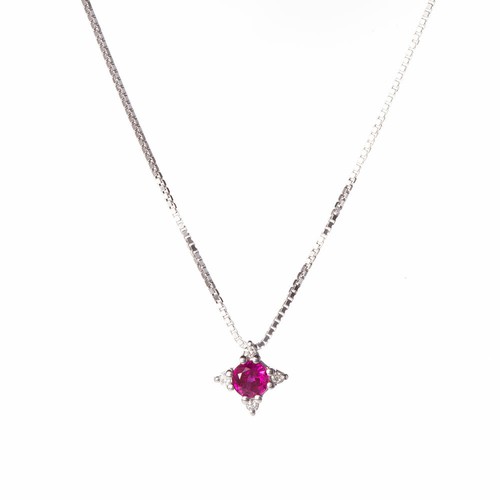 Collana con rubino diamanti - rubino, e