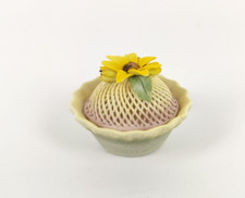 BOMBONIERE M&D CAPODIMONTE SCATOLA BOX CERAMICA PORCELLANA FIORE LAVORATO A MANO