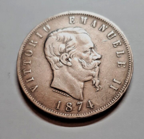 Lire argento 1874 - 1874, vitt