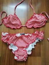 COSTUME BIKINI CALZEDONIA TG. 1 XS righe 2 pezzi mare ragazza bambina