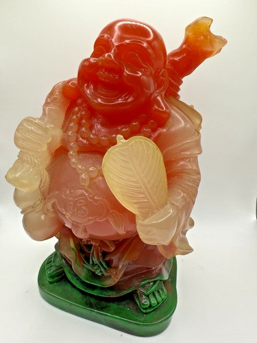 Resin laughing buddha figurine - laughing,