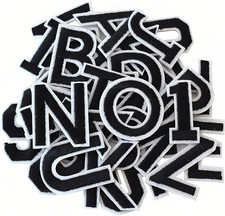 72 Pezzi Toppe Termoadesive, Lettere Da Cucire Con Lettere A-Z, Numeri 0-9, Nume