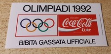 ADESIVO COCA COLA COKE BIBITA GASSATA UFFICIALE OLIMPIADI 1992 9,5x5cm