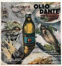 PUBBLICITA' 1933 OLIO D'OLIVA DANTE RICETTE CUCINA PIATTI BOTTIGLIA COSTA GENOVA