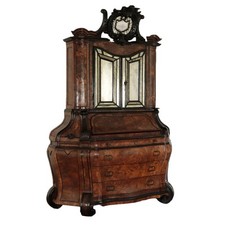 Grande Trumeau Specchi Lastrone Noce '900 Antiquariato Ribalte 