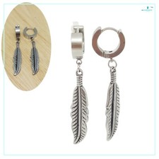 Orecchini a cerchio con piuma