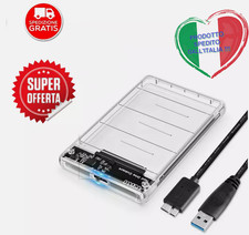 BOX CASE 2,5 HARD DISK SATA USB HDD SATA ESTERNO 3.0 DISCO DRIVE PORTATILE trasp