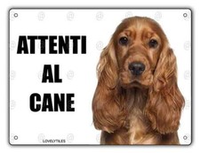 Cartello Attenti al cane Cocker metallo pvc targa