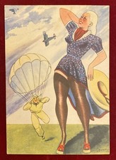 C006 - Cartolina d'epoca a tema Paracadutismo - Viaggiata S.F - (Burattin)