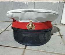 *NAMED* & Issued Royal Marines White Peaked Hat Size 55 