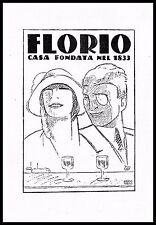 PUBBLICITA' 1925 FLORIO BRANDY LIQUORE MARSALA COPPIA GOLIA ARGO TORINO PALERMO