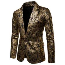 Blazer uomo floreale dorato