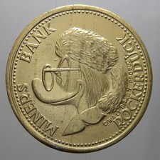 MONETA GETTONE TOPOLINO ROCKERDUCK IN PLASTICA DORATA