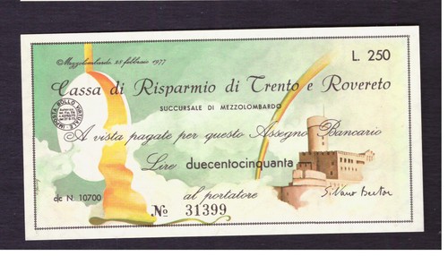 Miniassegno cassa risparmio - cassa,